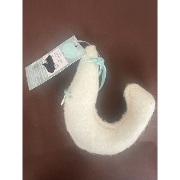 St. Nicholas Square Shrimp Plush White Christmas Tree Ornament With Sequins - Picture 2 of 2